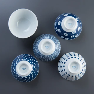 【西海】波佐見燒-藍丸紋五件式輕量飯碗(鈴木太太公司貨)