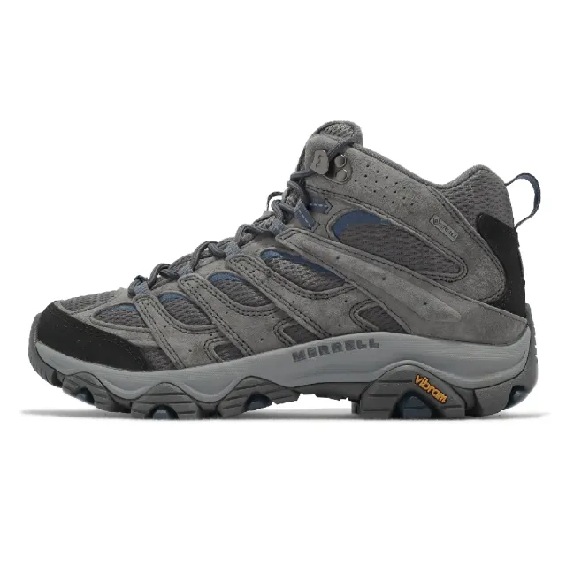 MERRELL】戶外鞋Moab 3 Mid GTX 男鞋深灰藍防水中筒真皮登山鞋