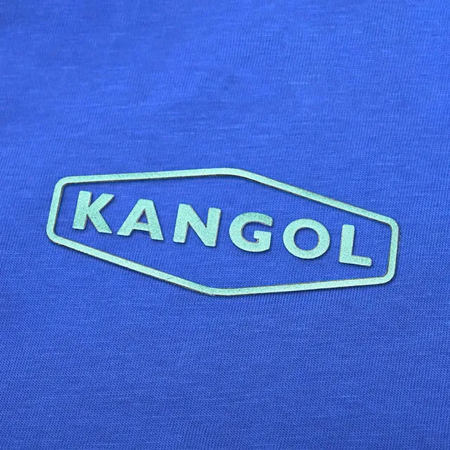 【KANGOL】短袖 短T 中性 涼感 藍 金屬感LOGO 休閒 男女(6225101894)