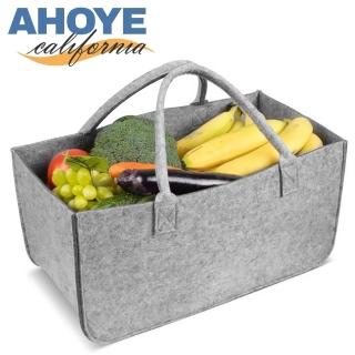 【AHOYE】超大容量毛氈購物袋 50*25cm 手提袋 帆布袋 環保袋