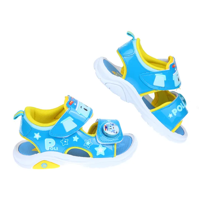 【布布童鞋】POLI救援小英雄波力星光滿點藍色兒童電燈涼鞋(B2F106B)