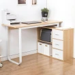 【樂嫚妮】轉角L型書桌含三抽-右側/左側 收納櫃 書桌(工作桌 電腦桌)