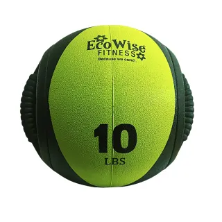 【美國EcoWise】10磅雙握藥球(藥球重力球握把藥球核心訓練球)
