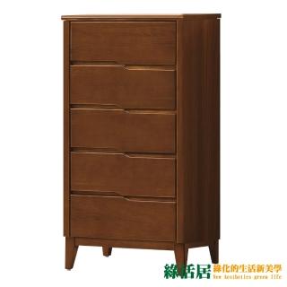 【綠活居】葛萊瑞 實木2尺五抽斗櫃(二色可選)