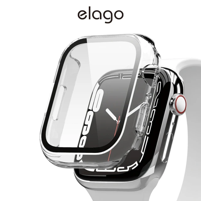 【Elago】Apple Watch 9H強化玻璃透明錶框(S9/8/7/6/5/4/SE)