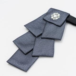 【per-pcs 派彼士】聖誕樹鑽可調脖圍領結 深灰色(119-35)