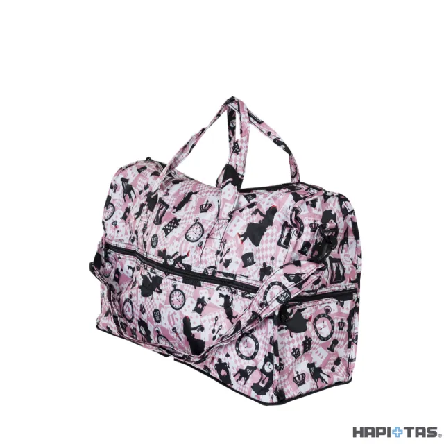 【HAPI+TAS】日本原廠授權 小摺疊旅行袋 粉色波士頓(H0002/旅行袋/ 摺疊收納袋/購物袋)