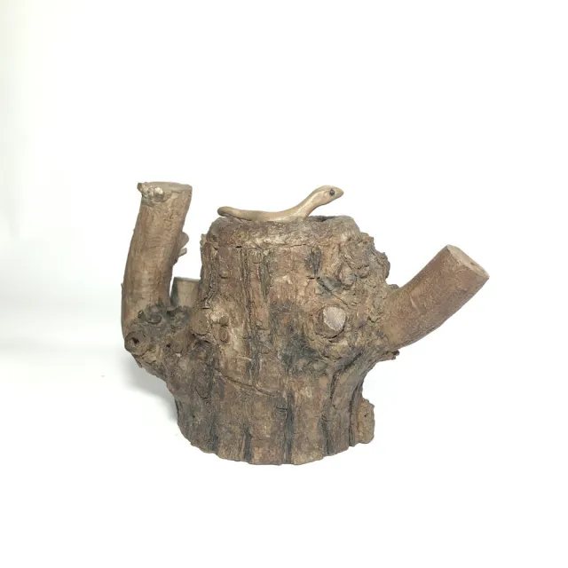 【創藝工坊】木樟樹段壺—守宮(全手工 陶藝精品 品茗茶 生活陶)