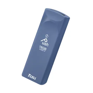 【TCELL 冠元】5入組-USB2.0 16GB Push推推隨身碟 普魯士藍