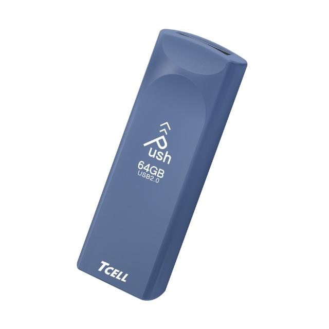 【TCELL 冠元】2入組-USB2.0 64GB Push推推隨身碟 普魯士藍