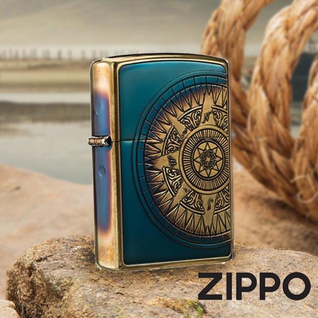 【Zippo官方直營】羅盤航海圖-燻黑金-防風打火機(美國防風打火機)