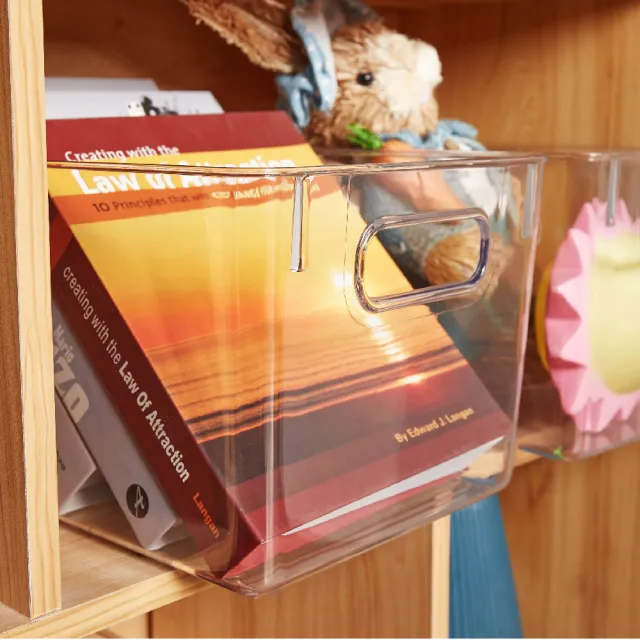 【帕斯特收納生活】大號-多功能透明儲物收納盒 冰箱 廚房 桌面 辦公桌書本收納籃(收納盒)