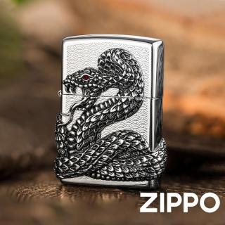 【Zippo】紅眼銀蛇環繞防風打火機(美國防風打火機)