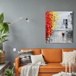 【御畫房】楓紅之約 手繪抽象油畫50x60cm無框掛畫(5060-206)