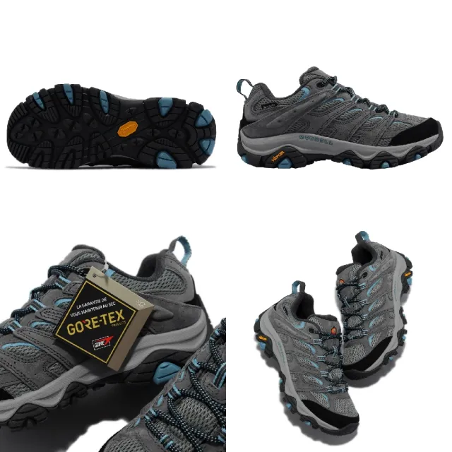 【MERRELL】登山鞋 Moab 3 GTX 女鞋 灰 黑 防水 Vibram 戶外 Gore-Tex 支撐 避震(ML035826)