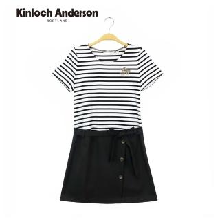 【Kinloch Anderson】橫條剪接飾釦洋裝 金安德森女裝(KA0987002 黑)