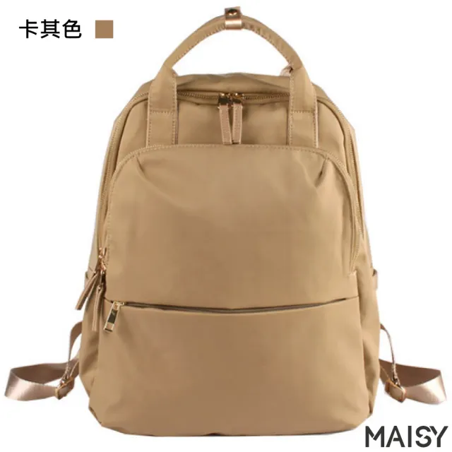 【MAISY】韓風大容量牛津布雙肩女包(現+預  藍色／黑色／卡其色)