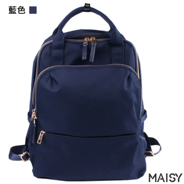 【MAISY】韓風大容量牛津布雙肩女包(現+預  藍色／黑色／卡其色)