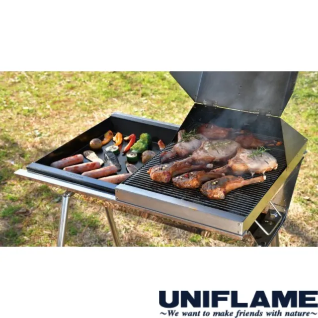 【Uniflame】UNIFLAME不銹鋼燒烤爐附溫度計上蓋 U665909(U665909)