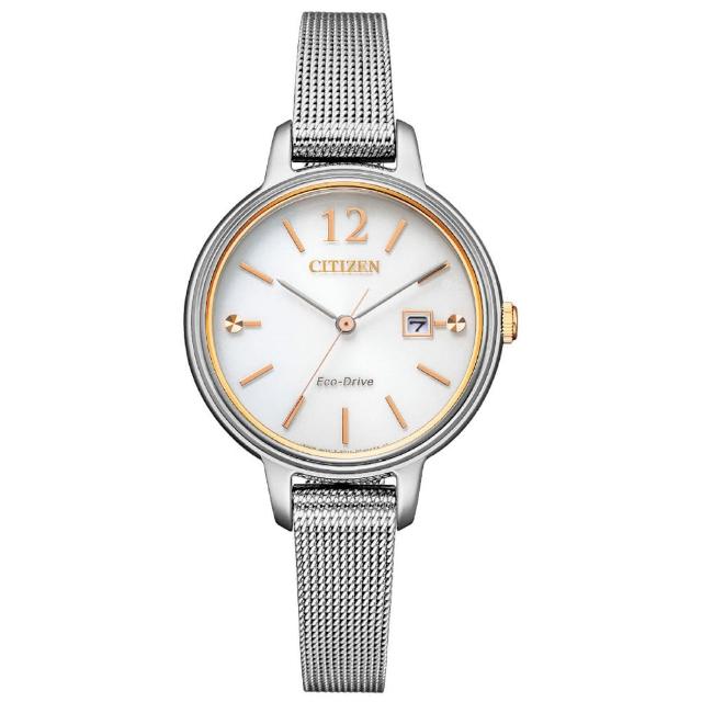 【CITIZEN 星辰】Lady 魅力綻放光動能米蘭帶女錶-銀/31mm 母親節限定(EW2449-83A)