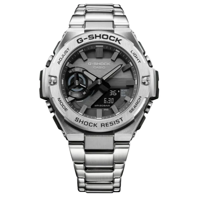 【CASIO 卡西歐】G-STEEL系列 藍芽連線 X 太陽能電力 多功能腕錶 禮物推薦 畢業禮物(GST-B500D-1A1)