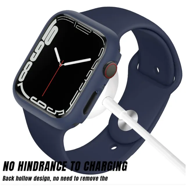 【E.B. MADE】適用 Apple Watch 8/7代 45mm 鋼化玻璃+360度全包覆防摔保護殼(APPLE WATCH 7代專用)