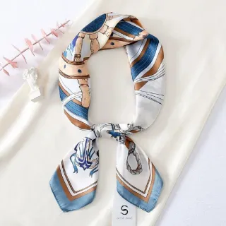 【vivi 流行生活館】春秋夏天新款百搭領巾.小方巾(042024藍綠)