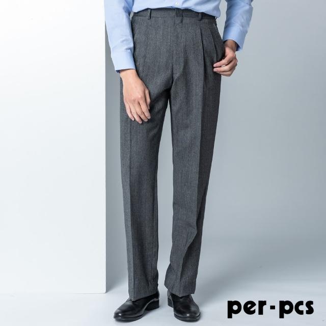 【per-pcs 派彼士】品味時尚打摺西褲_深灰(802218)