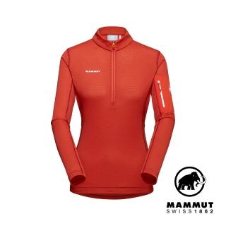 【Mammut 長毛象】Aenergy Light Half Zip Pull W立領半拉鍊長袖排汗衣 火熱紅/緋紅 女款 #1014-03790