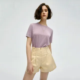 【BRAPPERS】女款 簡約素雅圓領T恤(紫)