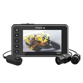 【Philo 飛樂】M95 金屬機身 雙鏡頭 Wi-Fi機車行車紀錄器(全機防水旗艦版)