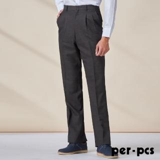 【per-pcs 派彼仕】典雅合身格紋打摺西褲(802206)