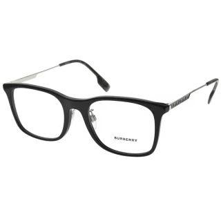 【BURBERRY 巴寶莉】光學眼鏡 經典格紋方框(黑-銀#B2343F 3001)