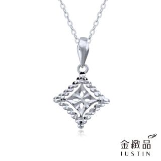 【金緻品】幸福時光 PT950鉑金墜子(車花工藝 花紋 菱形 幾何簡約 時尚 白金墜子)