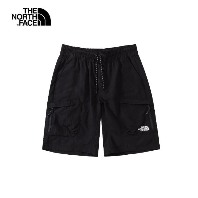 【The North Face 官方旗艦】北面UE男款黑色多口袋戶外休閒短褲｜7QSBJK3