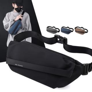 【晨品】WP 韓風機能輕便防潑水多功能胸包/斜揹包/腰包(潮包出行 超簡約線條設計 韓