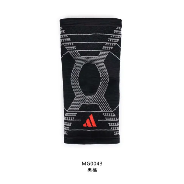 【adidas 愛迪達】3D立體針織護膝-護具 台灣製 吸濕排汗 愛迪達 黑橘(MG0043)
