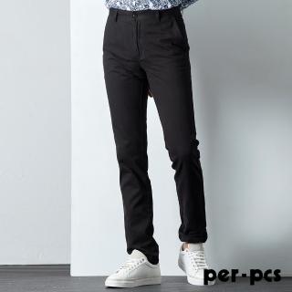 【per-pcs 派彼士】商務經典修身平面休閒褲 黑(719162)