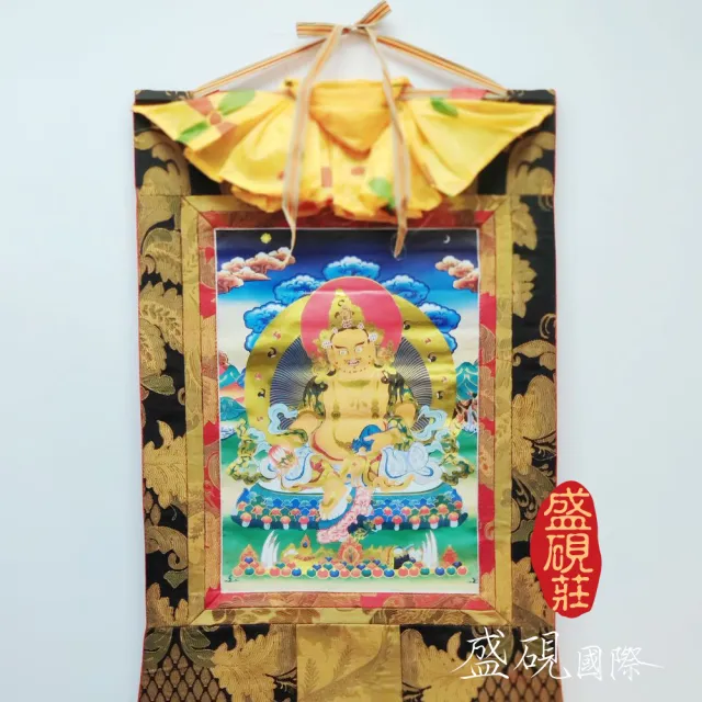 【盛硯莊佛教文物】開運財神唐卡(藏唐卡)