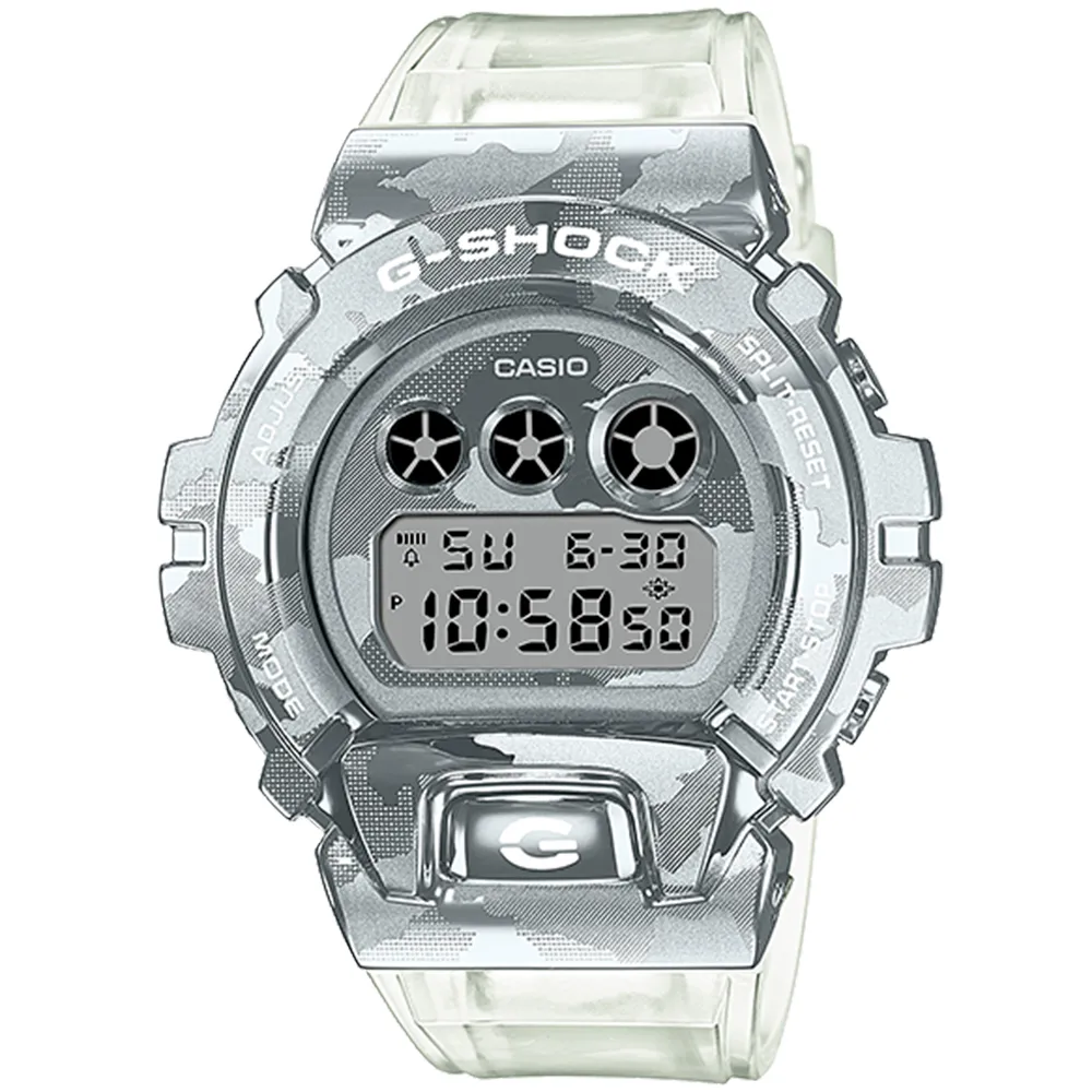 【CASIO 卡西歐】G-SHOCK 冰酷迷彩金屬電子手錶(GM-6900SCM-1)