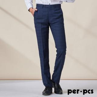 【per-pcs 派彼士】典雅格紋合身平面西褲(719103)