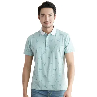 【per-pcs 派彼士】夏日休閒印花棉料POLO衫_綠(PS2503-02)