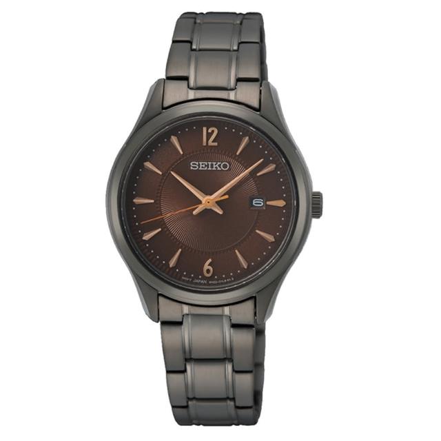 【SEIKO 精工】CS藍寶石鏡面情侶29mm女錶(SUR521P1)