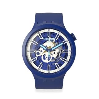 【SWATCH】BIG BOLD系列手錶ISWATCH BLUE 湛藍 男錶 女錶 瑞士錶 錶(47mm)