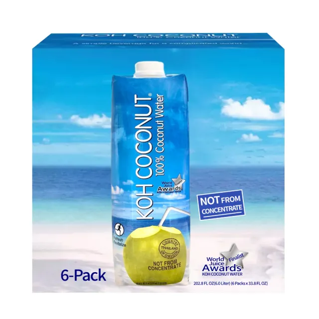 【美式賣場】KOH COCONUT 酷椰嶼100%椰子汁 1000mlx6罐