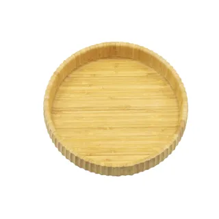 【AberW】齒輪邊竹圓皿-30cm(凹凸邊 竹圓盤 沙拉碗 鋸齒盤 齒邊盤 竹圓皿 木質圓盤 木質圓皿)