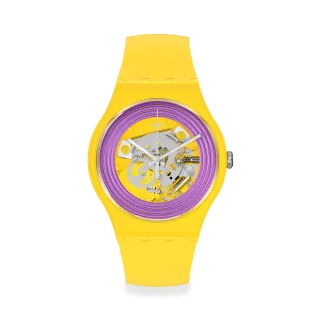 【SWATCH】PURPLE RINGS YELLOW 經典手錶/男錶/女錶/瑞士製造 SO29J100(41mm)