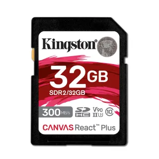 【Kingston 金士頓】CanvasReactPlus SD SDR2/32GB 記憶卡(SDR2/32GB)