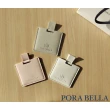 【Porabella】訂製款隨身鏡 皮革隨身鏡 超可愛隨身鏡 粉色灰色米白色 三色可選 攜帶方便