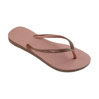 【havaianas 哈瓦仕】拖鞋 女鞋 夾腳拖 閃亮 巴西 Slim Sparkle II 番紅花 4146937-3544W(哈瓦士)